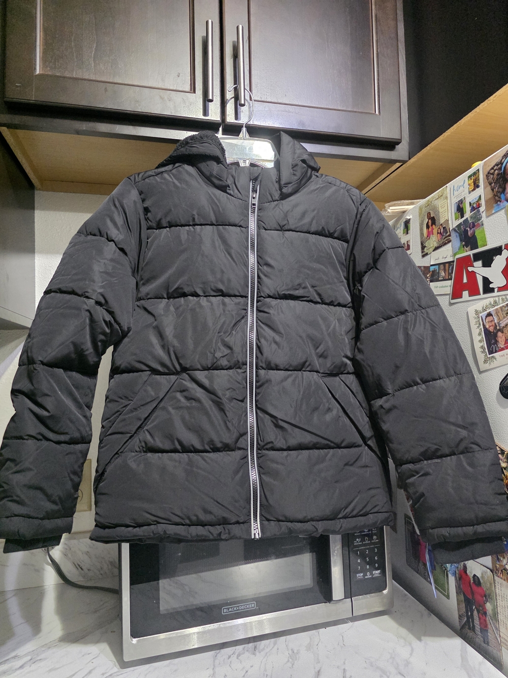 New Members Mark Black Puffer Jacket with Hood Youth Boys 14/16 - Picture 11 of 12